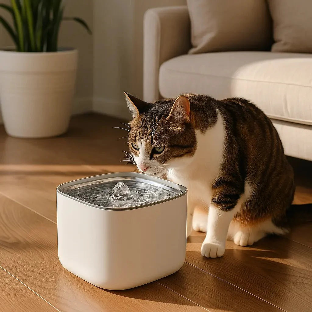 HydroPaws™ – Fontaine à eau silencieuse 3L avec filtre et LED pour chats et chiens