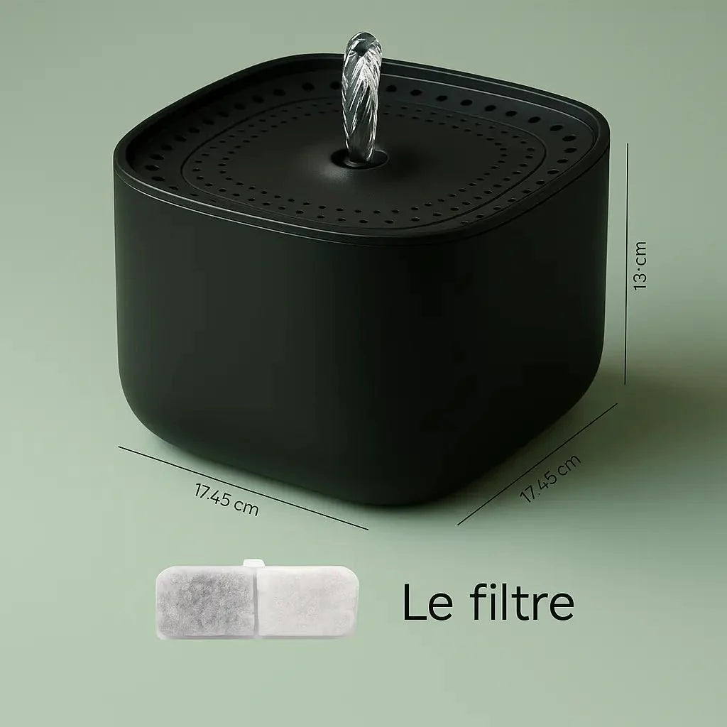 HydroPaws™ – Fontaine à eau silencieuse 3L avec filtre et LED pour chats et chiens