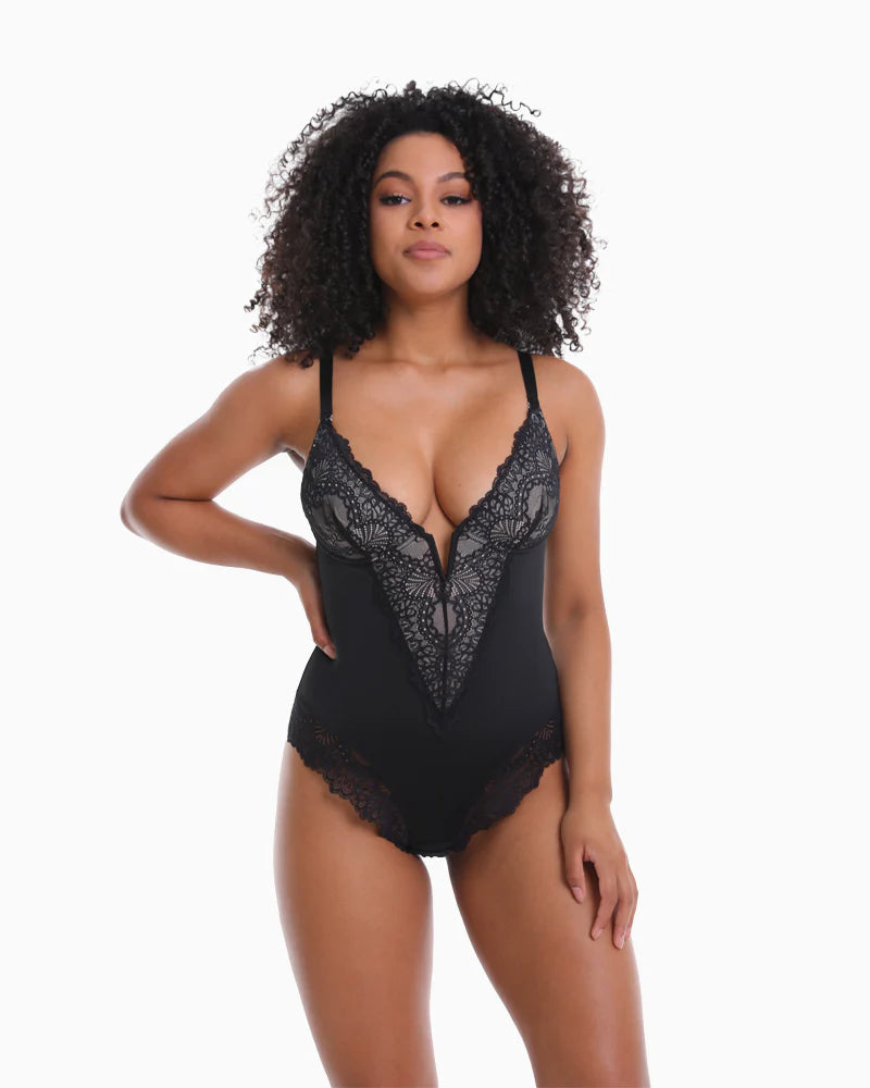 Body sculptant en dentelle décolleté en V™
